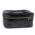 CHANEL Vanity Pouch Enamel Black Gold CC bs20306