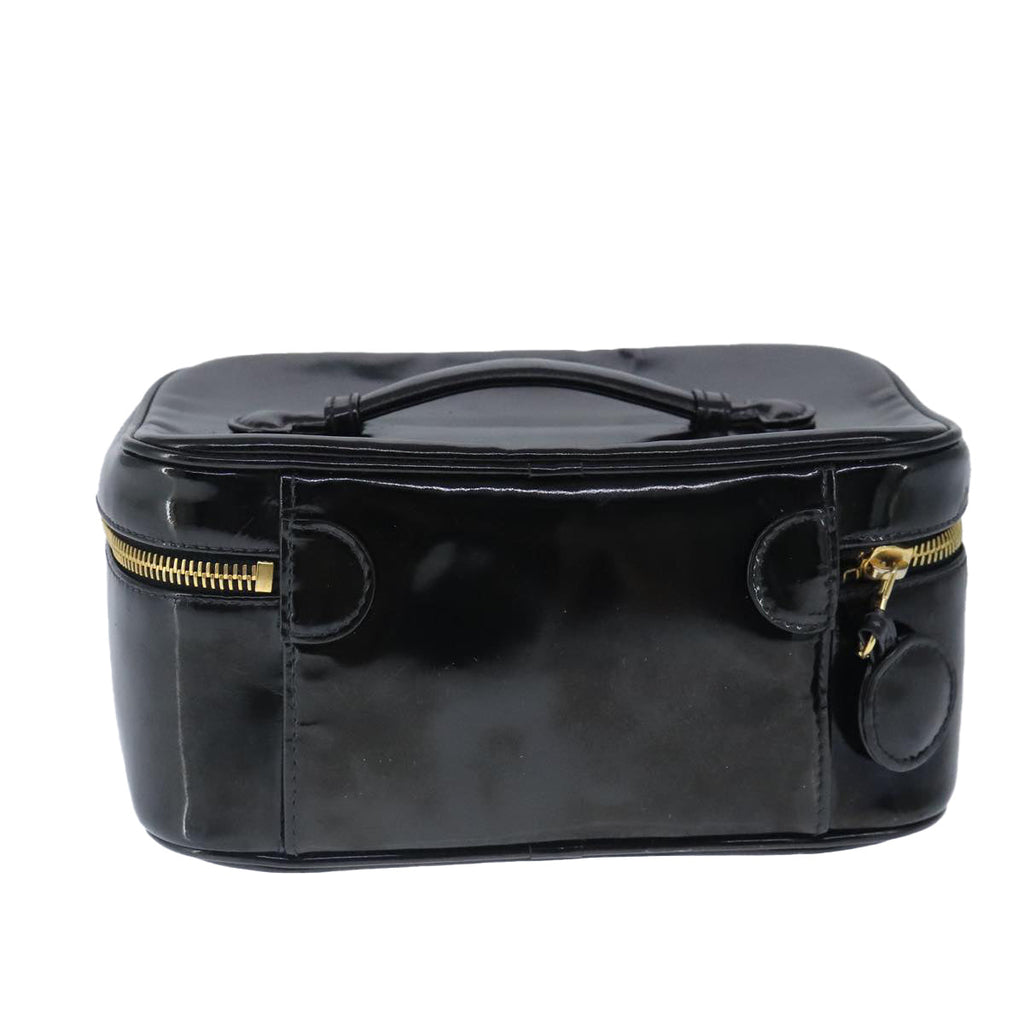 CHANEL Vanity Pouch Enamel Black Gold CC bs20306