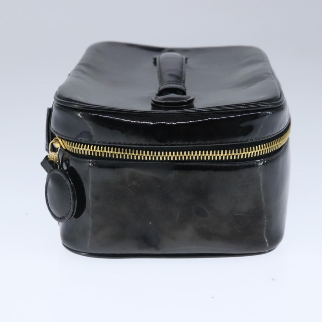 CHANEL Vanity Pouch Enamel Black Gold CC bs20306