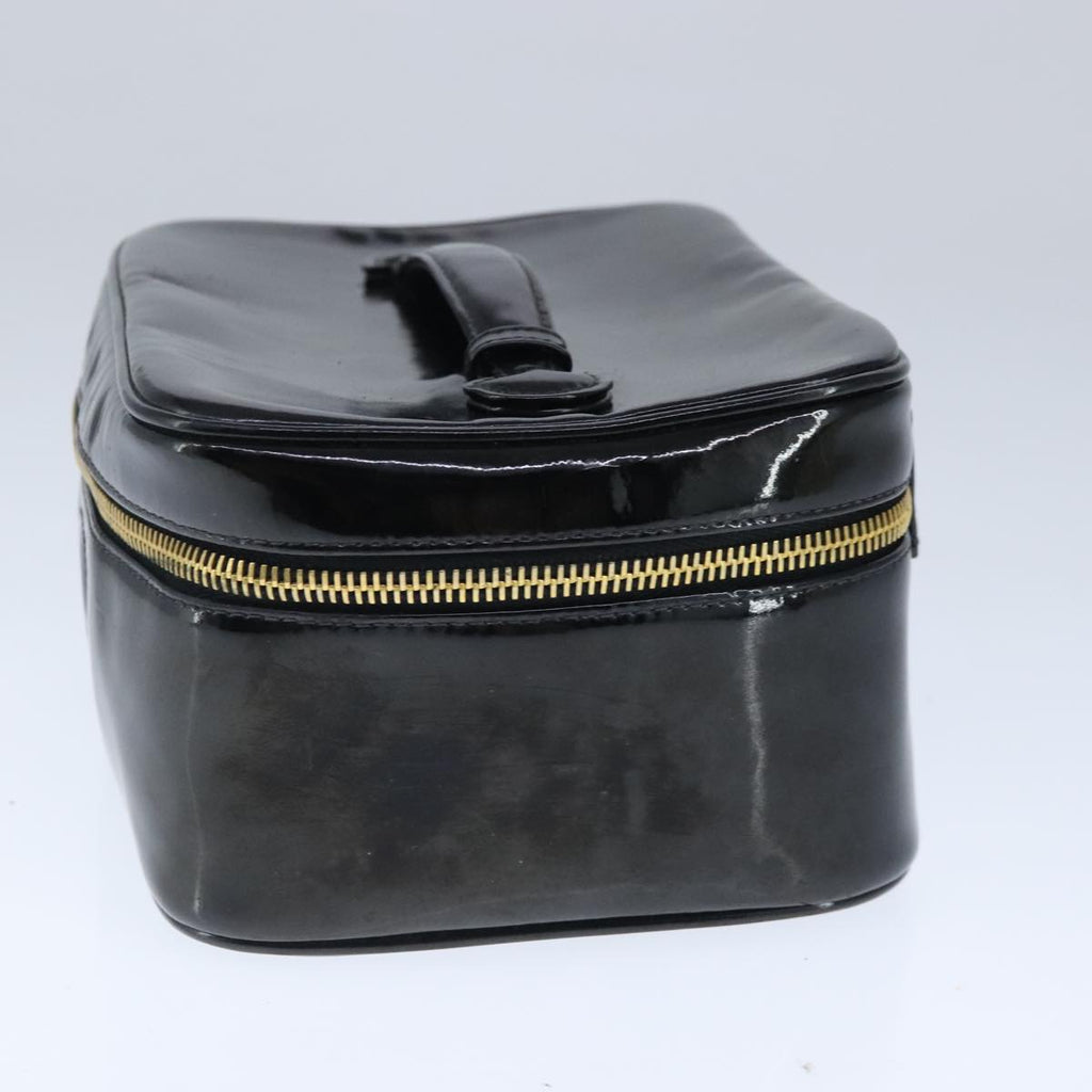 CHANEL Vanity Pouch Enamel Black Gold CC bs20306