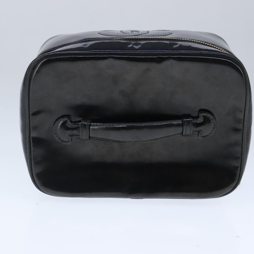 CHANEL Vanity Pouch Enamel Black Gold CC bs20306