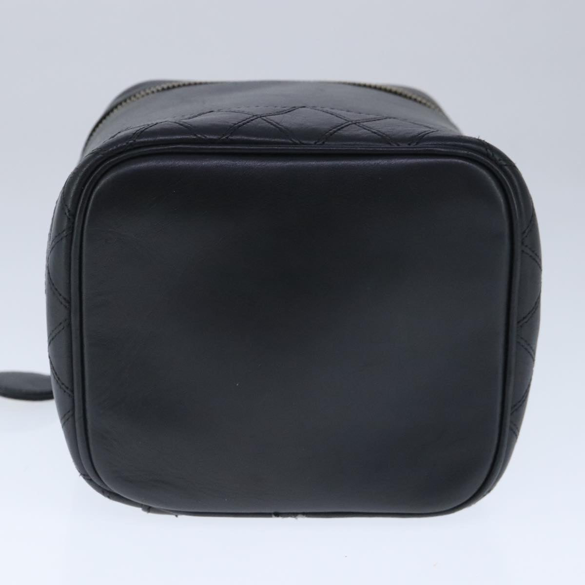 CHANEL Vanity Cosmetic Pouch Calfskin Black Gold CC bs20307