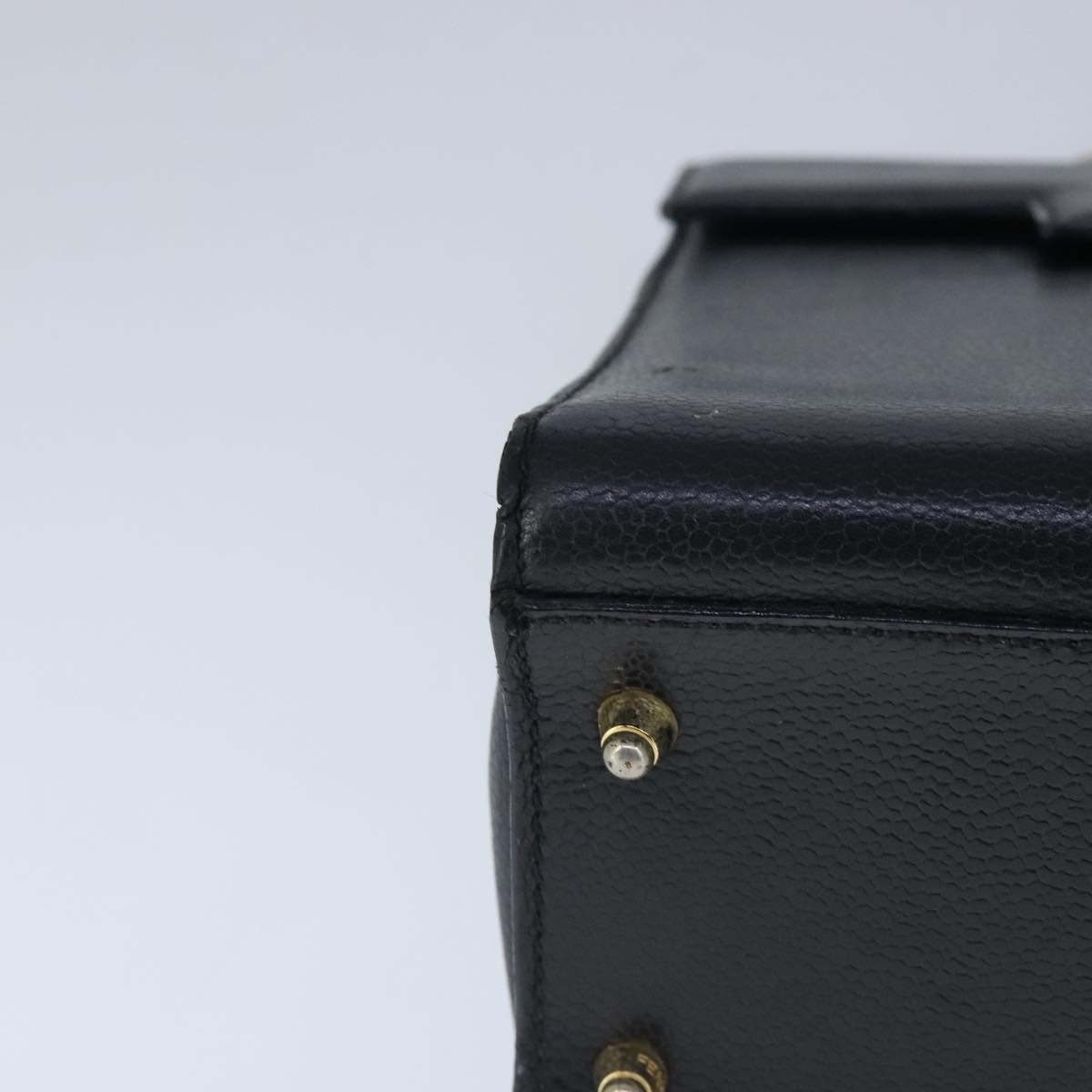 FENDI Hand Bag Leather Black Gold bs20329