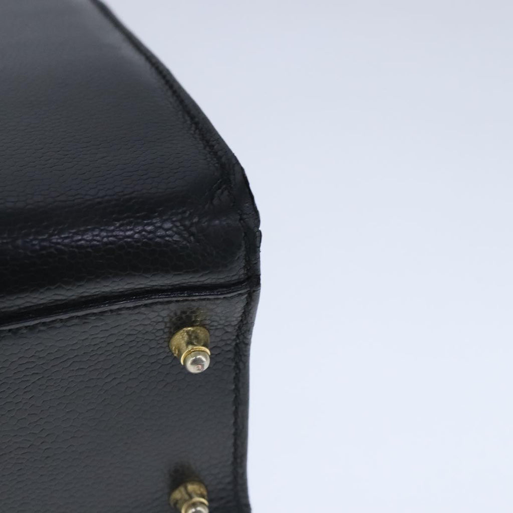 FENDI Hand Bag Leather Black Gold bs20329