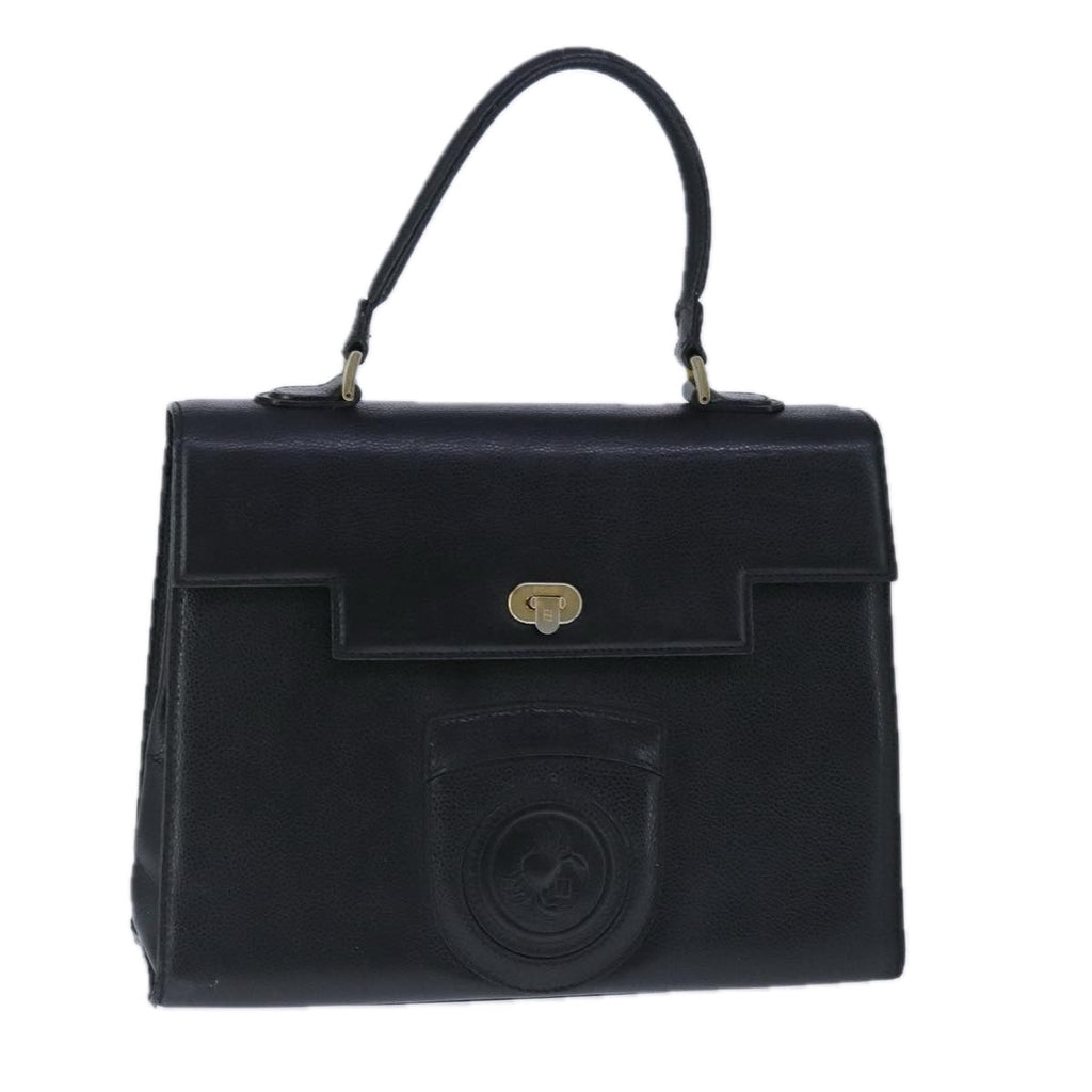 FENDI Hand Bag Leather Black Gold bs20329