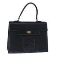 FENDI Hand Bag Leather Black Gold bs20329