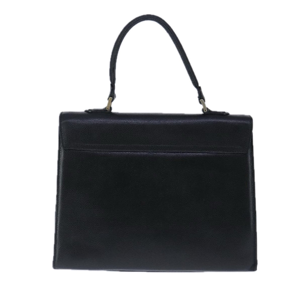 FENDI Hand Bag Leather Black Gold bs20329