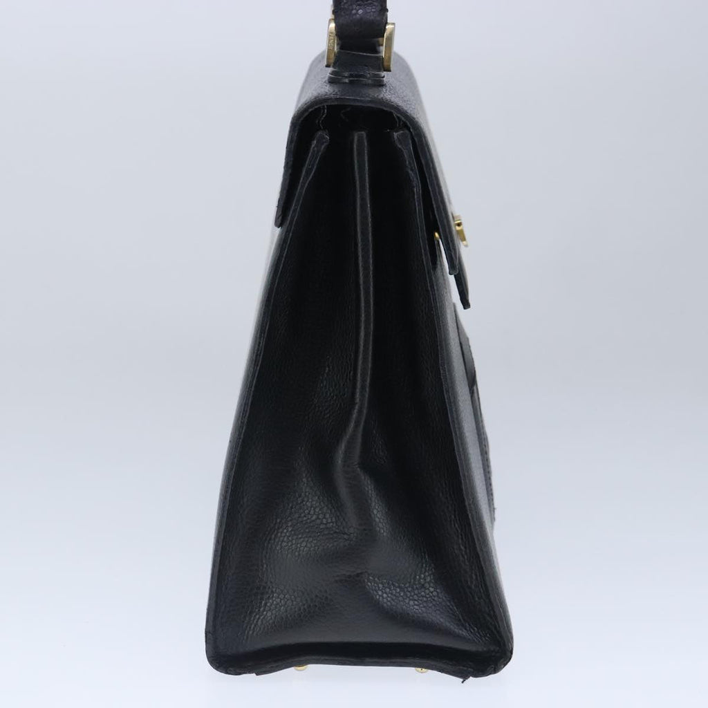 FENDI Hand Bag Leather Black Gold bs20329