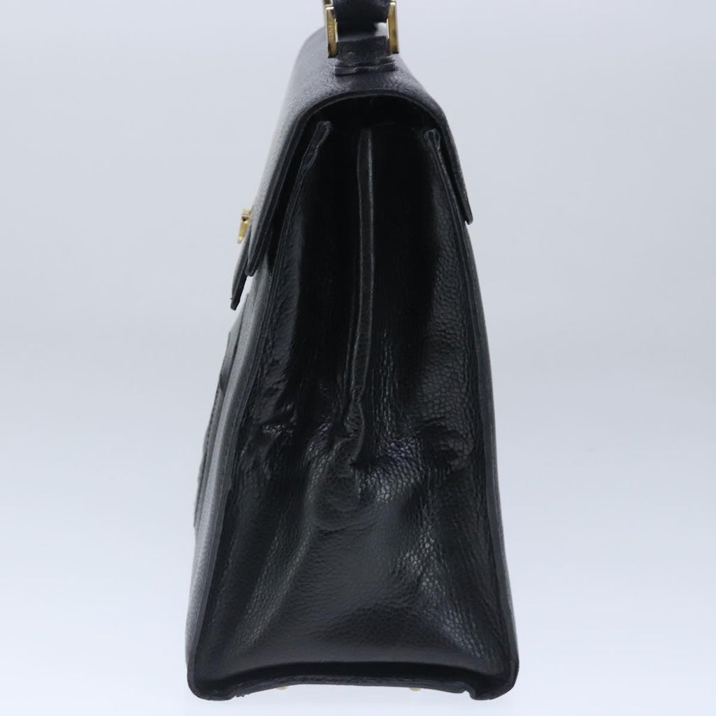 FENDI Hand Bag Leather Black Gold bs20329