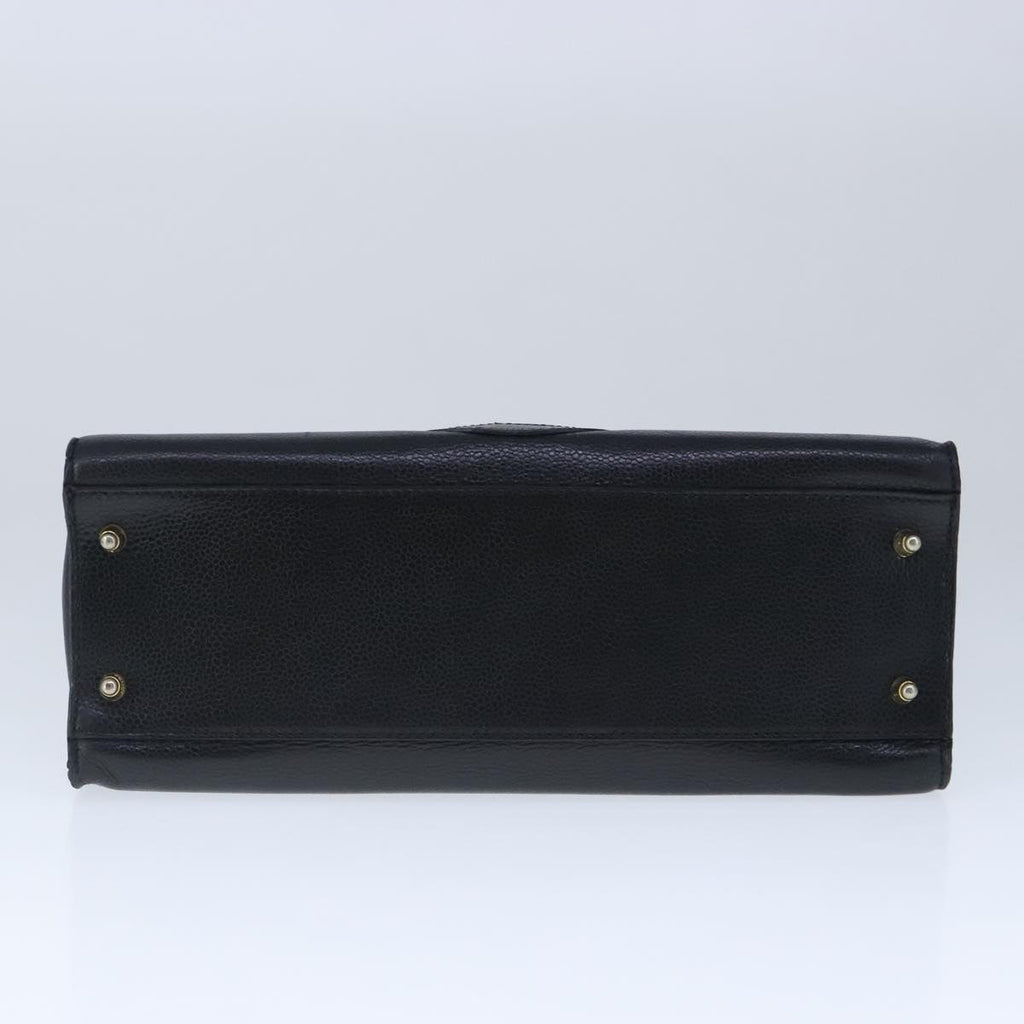 FENDI Hand Bag Leather Black Gold bs20329
