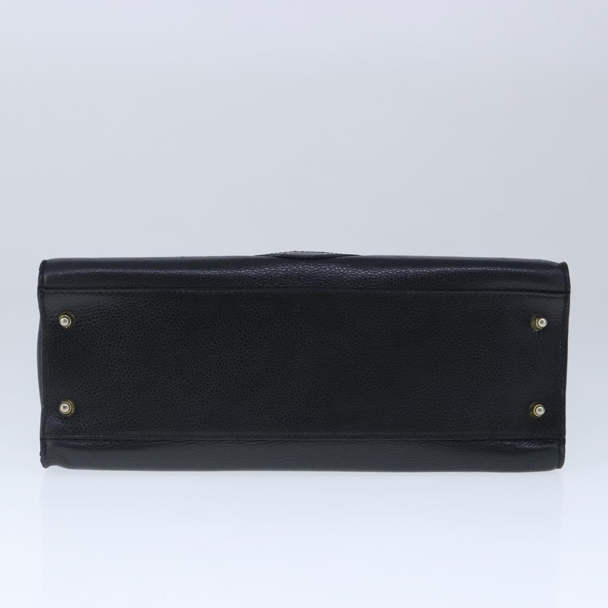 FENDI Hand Bag Leather Black Gold bs20329