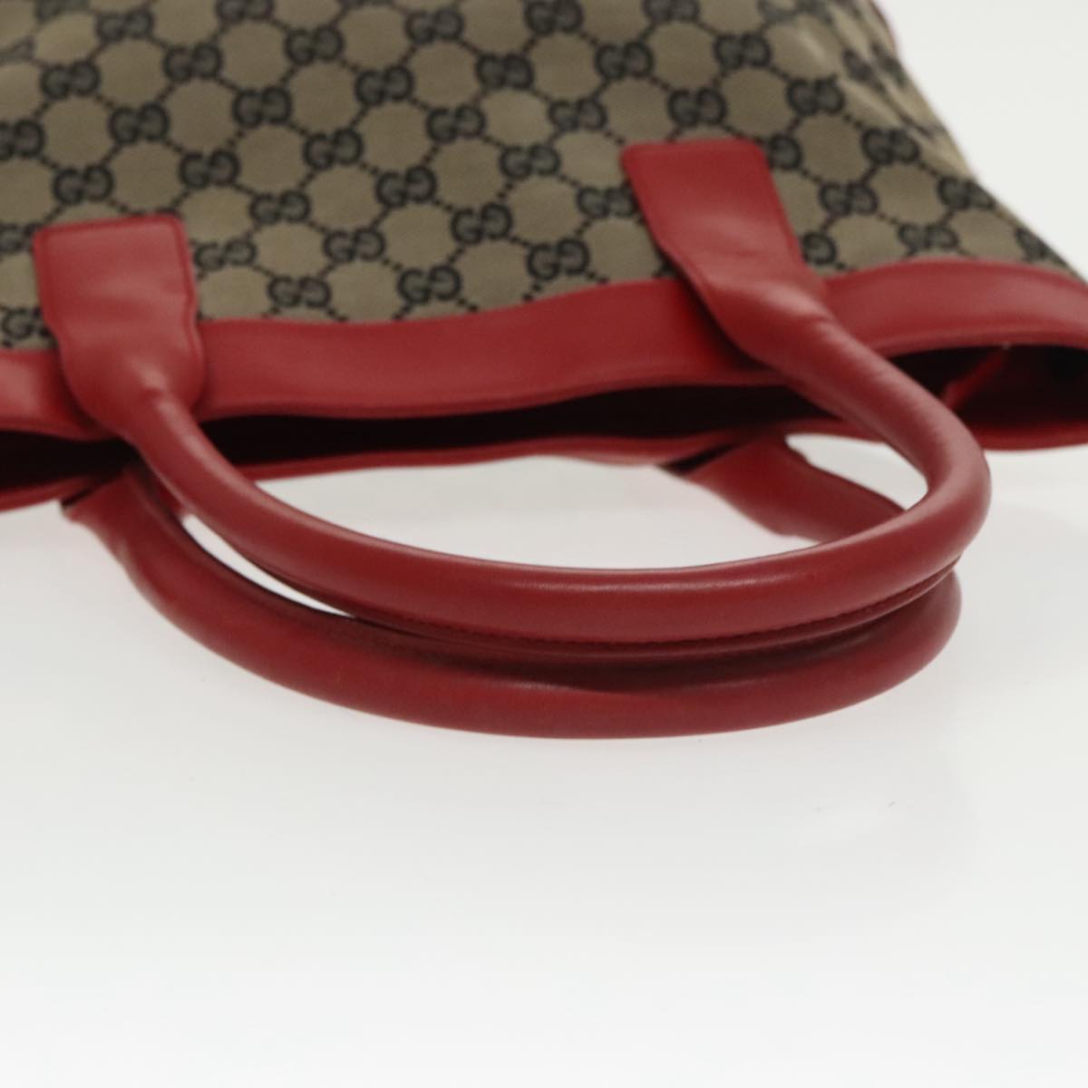 GUCCI GG Canvas Tote Bag Beige Red  Gold 002 1119 bs20331
