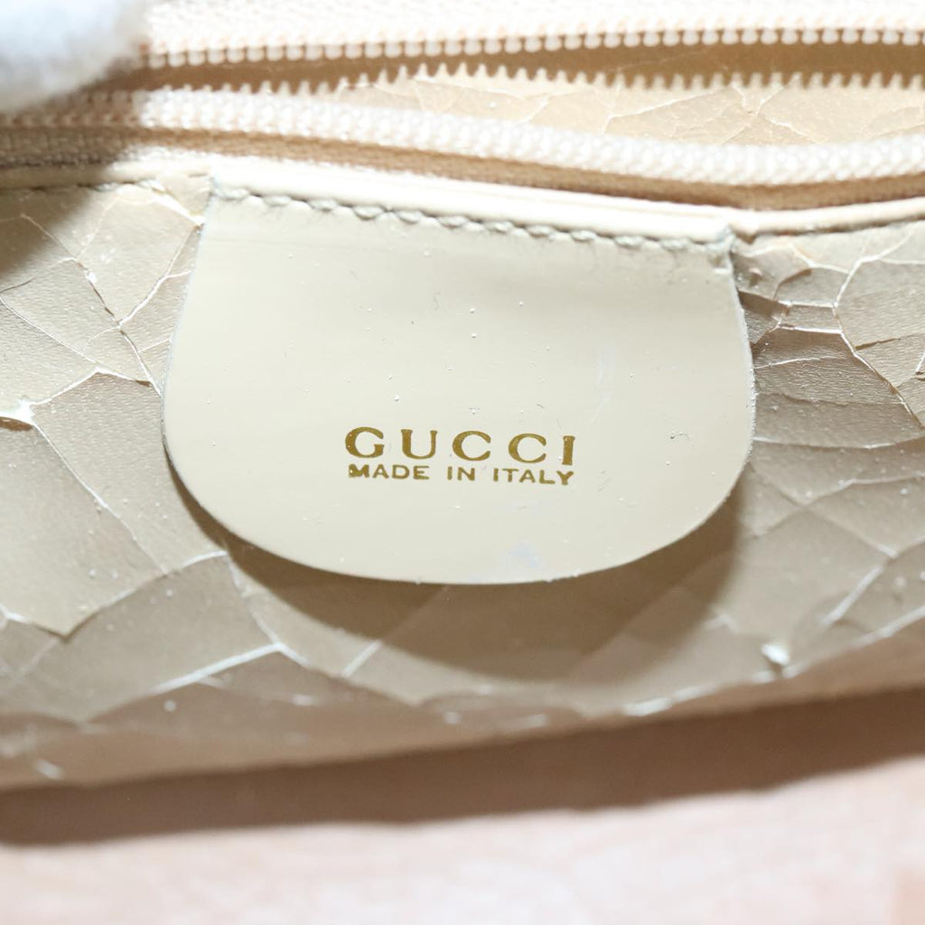 GUCCI Shoulder Bag Enamel Beige Gold 007 3444 0282 bs20332