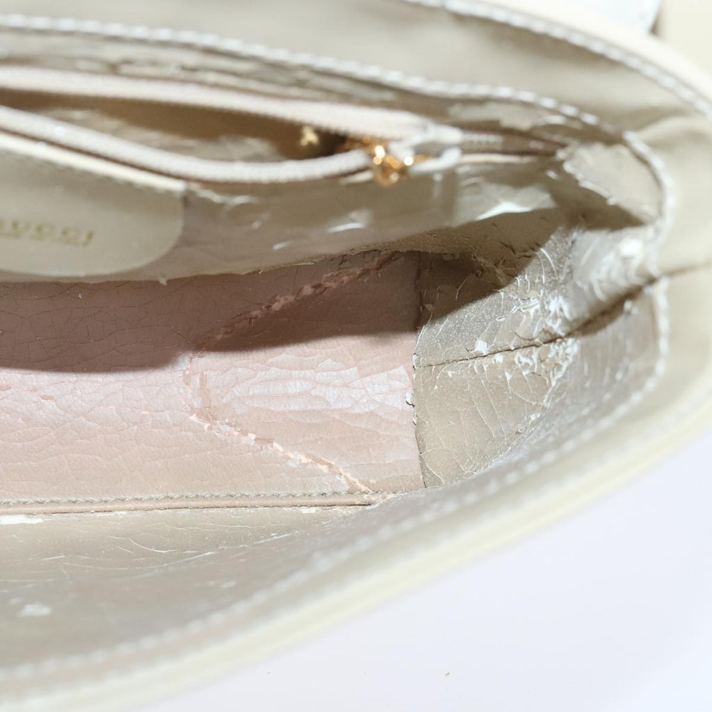 GUCCI Shoulder Bag Enamel Beige Gold 007 3444 0282 bs20332