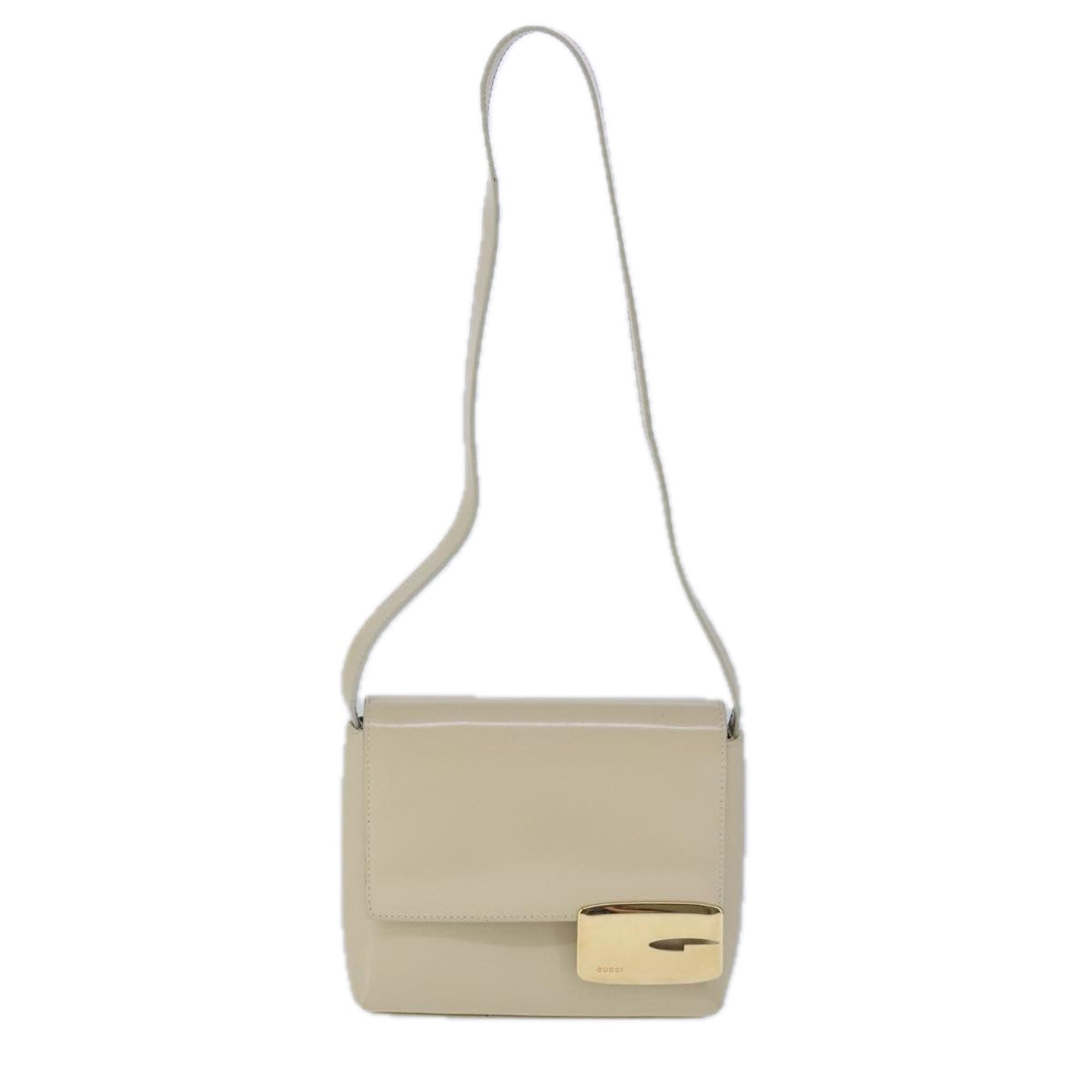 GUCCI Shoulder Bag Enamel Beige Gold 007 3444 0282 bs20332