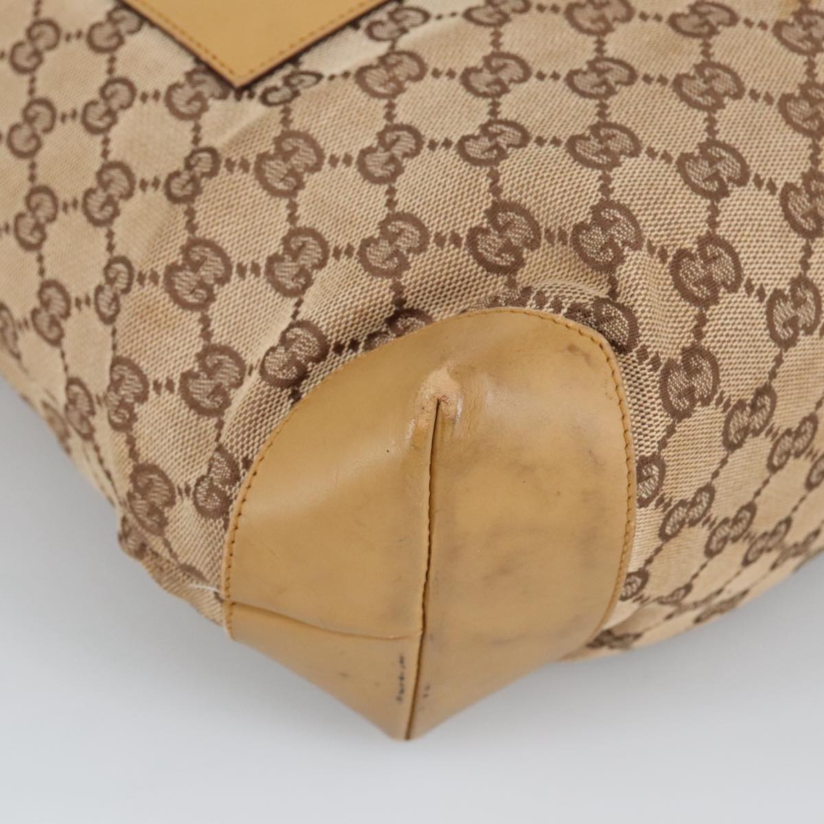 GUCCI GG Canvas Sherry Line Tote Bag Beige Red Gold 019 0401 bs20335