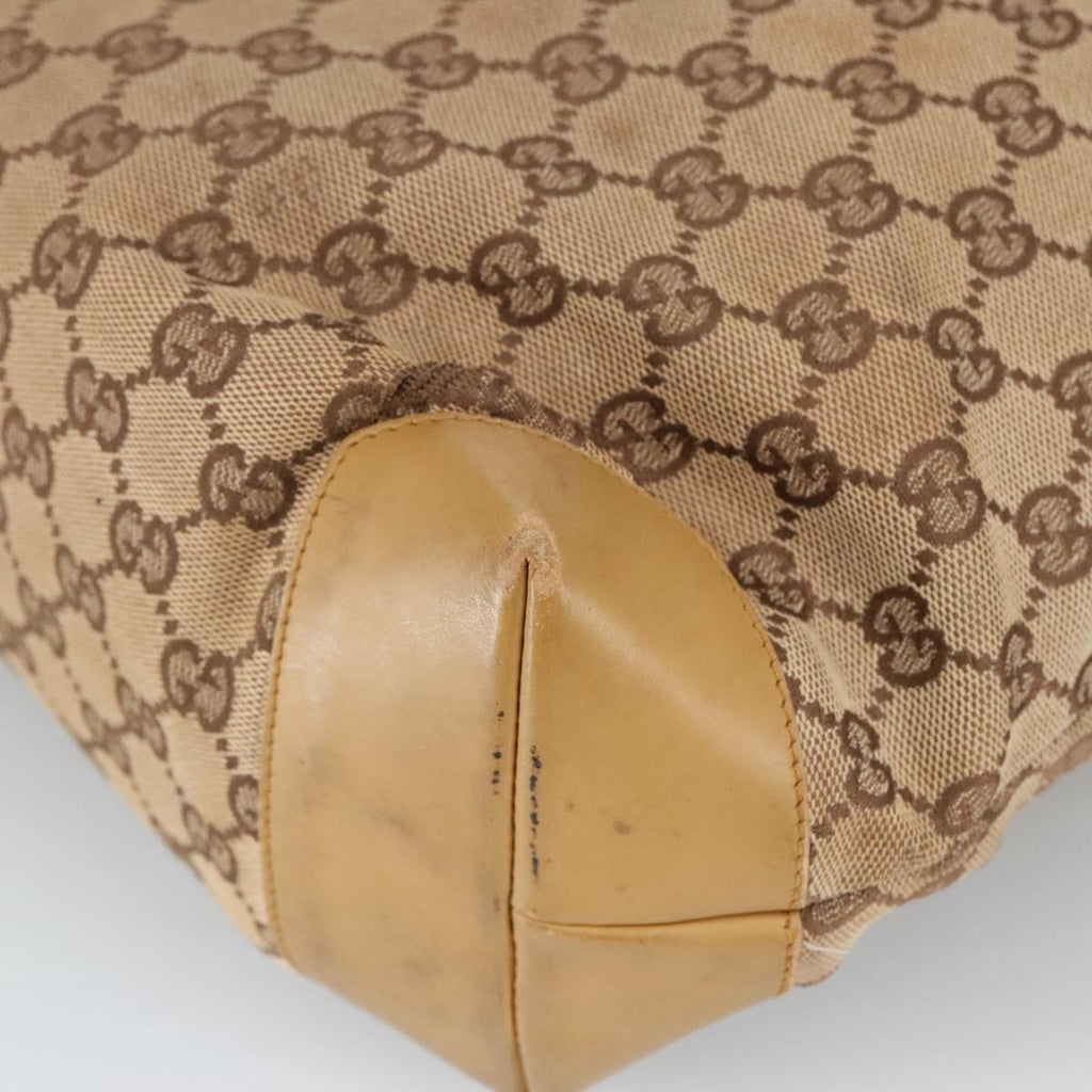GUCCI GG Canvas Sherry Line Tote Bag Beige Red Gold 019 0401 bs20335
