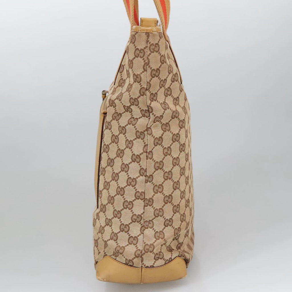 GUCCI GG Canvas Sherry Line Tote Bag Beige Red Gold 019 0401 bs20335