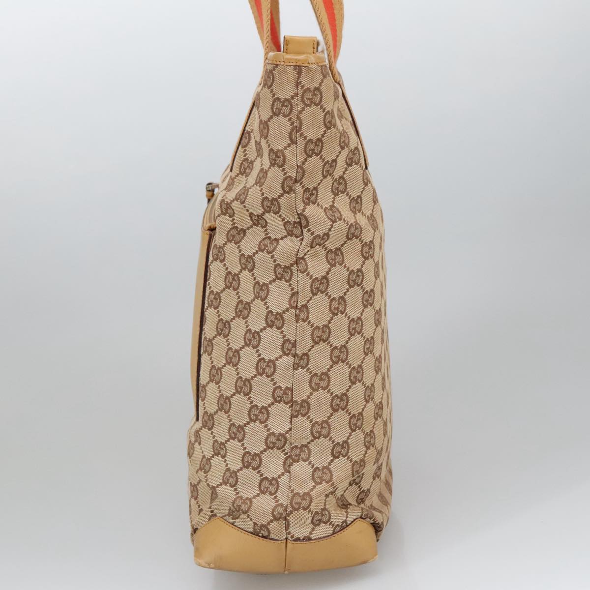 GUCCI GG Canvas Sherry Line Tote Bag Beige Red Gold 019 0401 bs20335