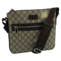 GUCCI GG Supreme Shoulder Bag PVC Leather Beige Silver 406410 bs20336
