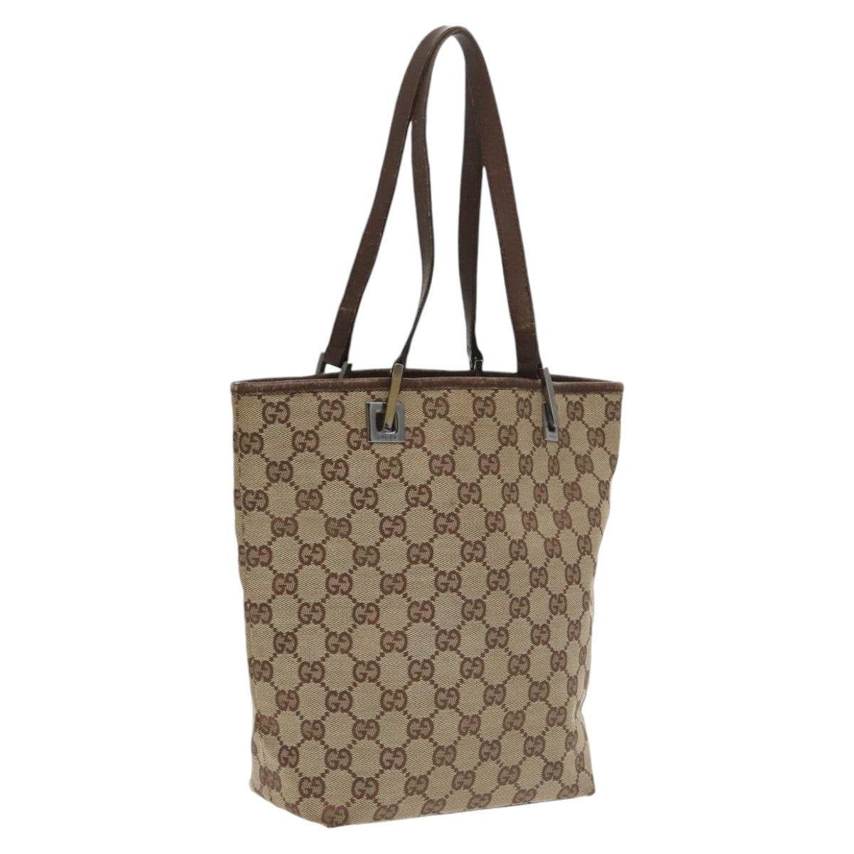 GUCCI GG Canvas Tote Bag Beige Silver 31244 bs20338