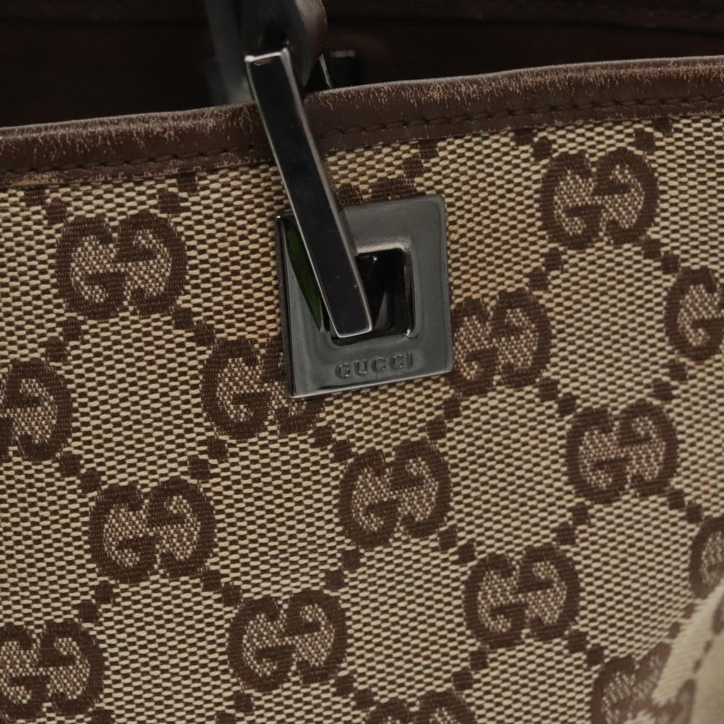 GUCCI GG Canvas Tote Bag Beige Silver 31244 bs20338