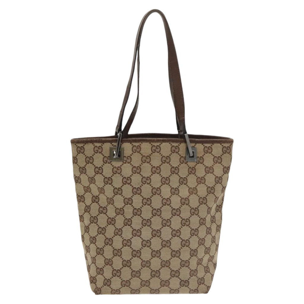 GUCCI GG Canvas Tote Bag Beige Silver 31244 bs20338
