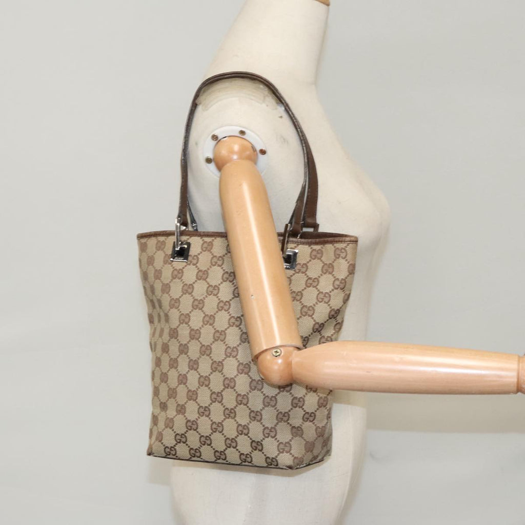 GUCCI GG Canvas Tote Bag Beige Silver 31244 bs20338
