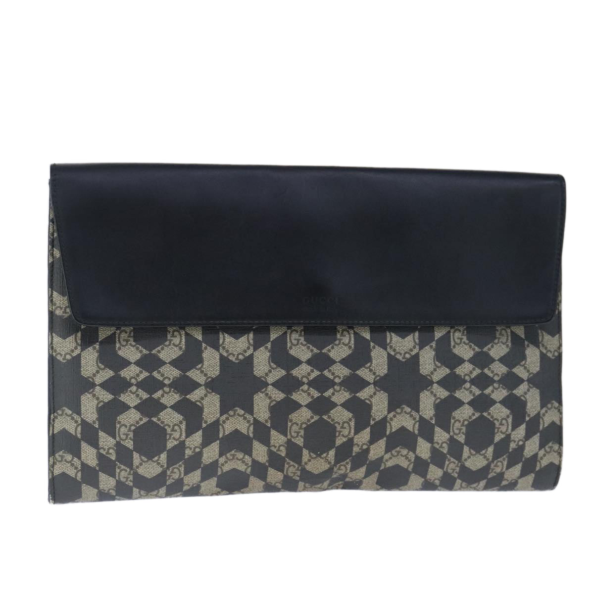 GUCCI GG Supreme Caleido Clutch Bag PVC Beige Silver 406725 bs20347