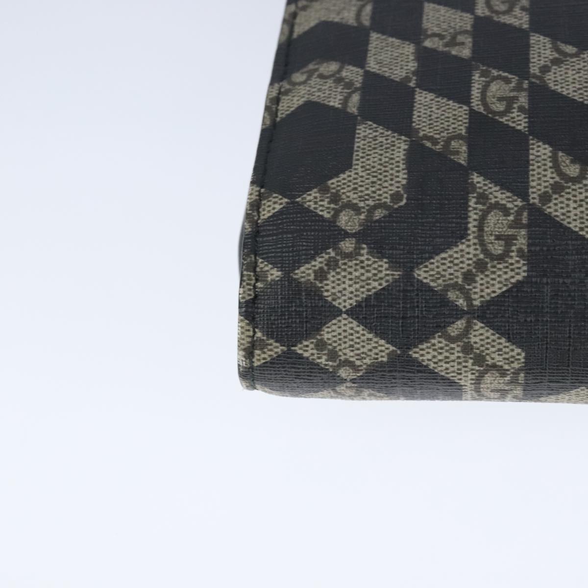 GUCCI GG Supreme Caleido Clutch Bag PVC Beige Silver 406725 bs20347