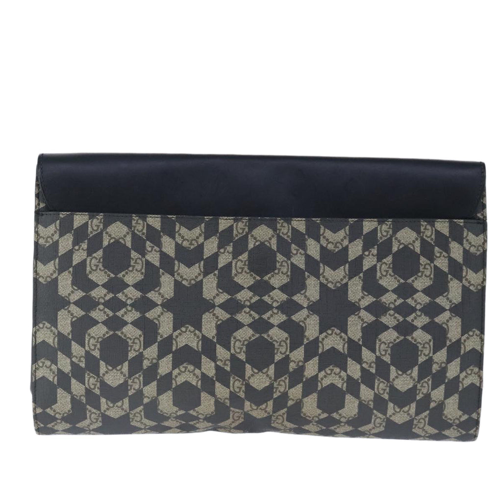 GUCCI GG Supreme Caleido Clutch Bag PVC Beige Silver 406725 bs20347