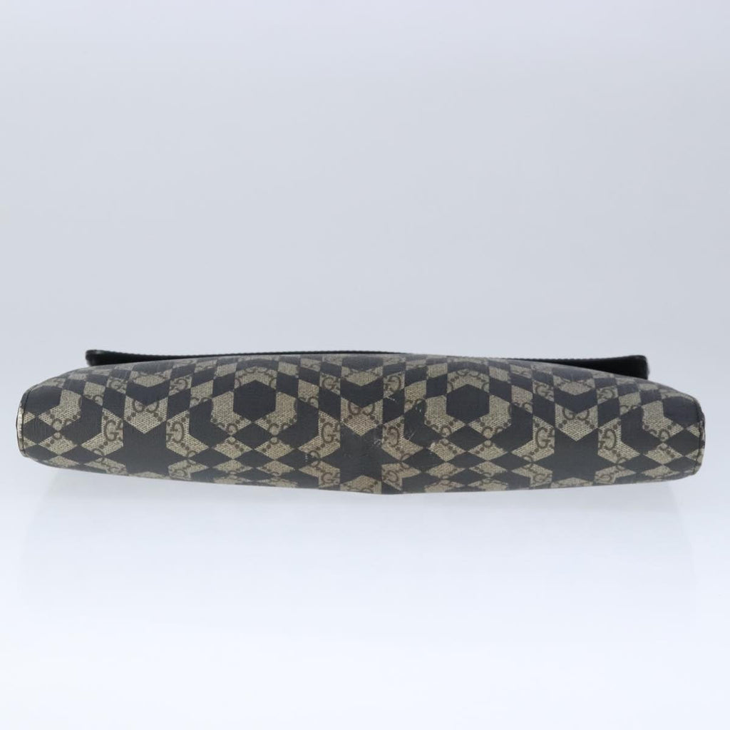 GUCCI GG Supreme Caleido Clutch Bag PVC Beige Silver 406725 bs20347