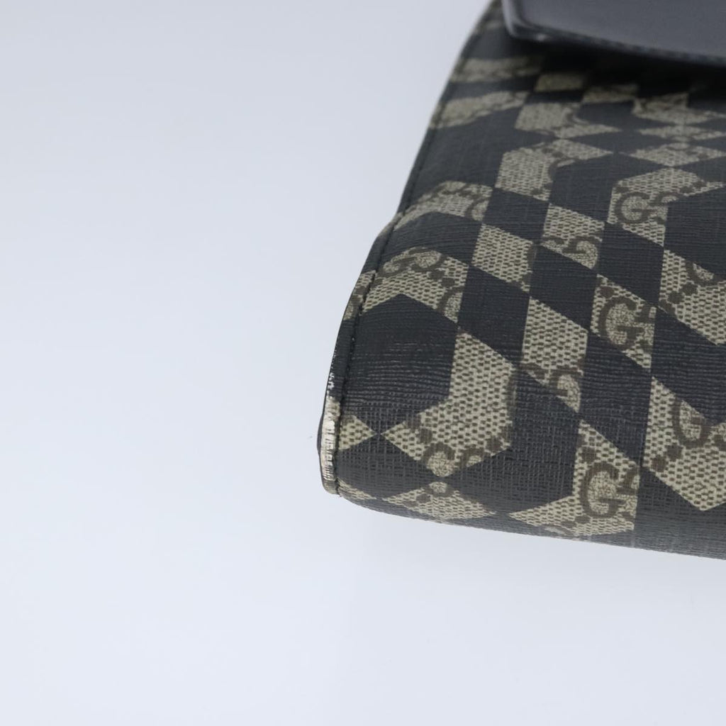 GUCCI GG Supreme Caleido Clutch Bag PVC Beige Silver 406725 bs20347