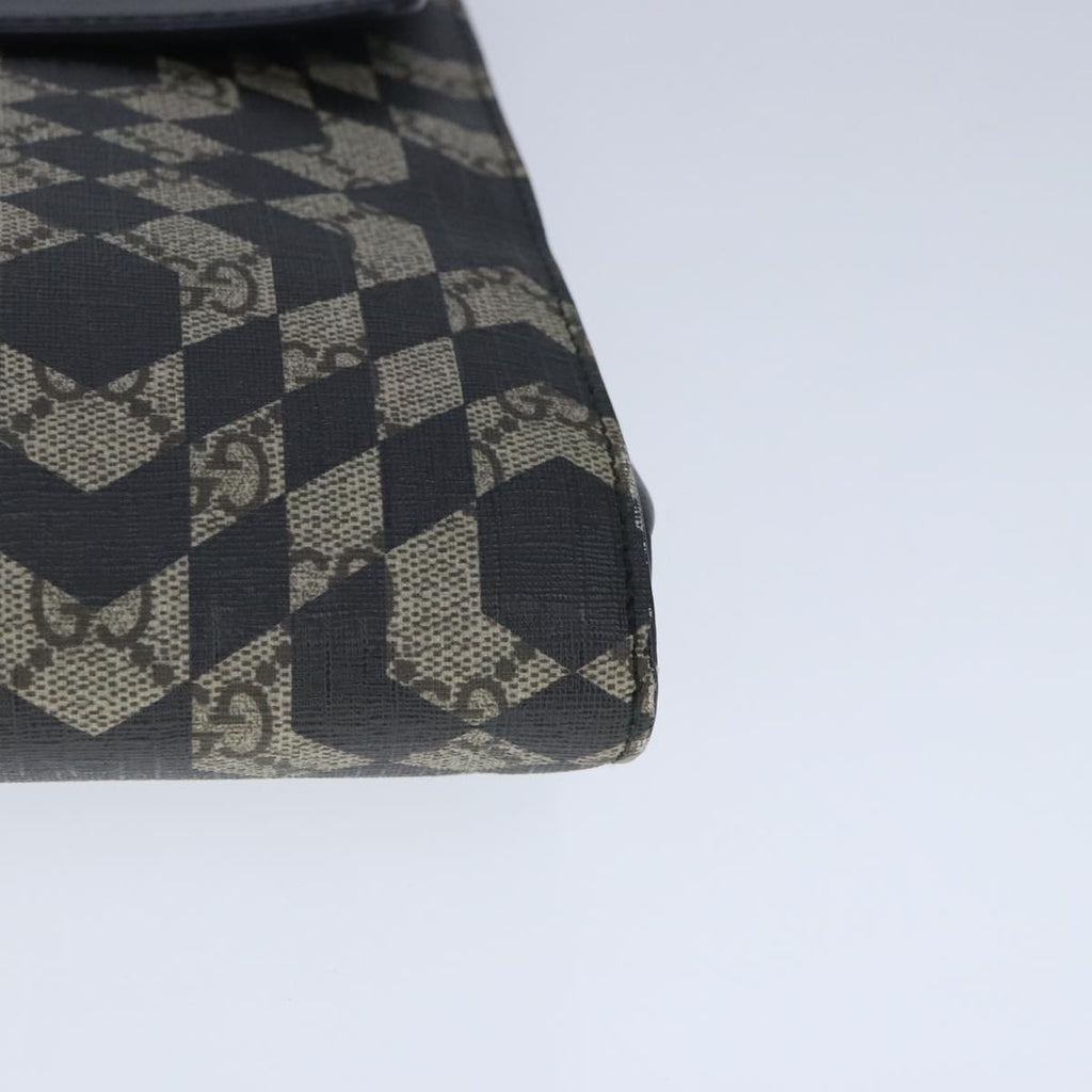 GUCCI GG Supreme Caleido Clutch Bag PVC Beige Silver 406725 bs20347