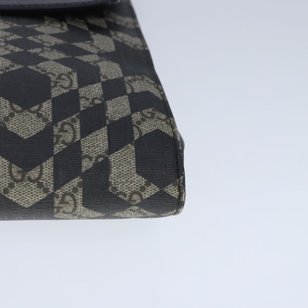 GUCCI GG Supreme Caleido Clutch Bag PVC Beige Silver 406725 bs20347
