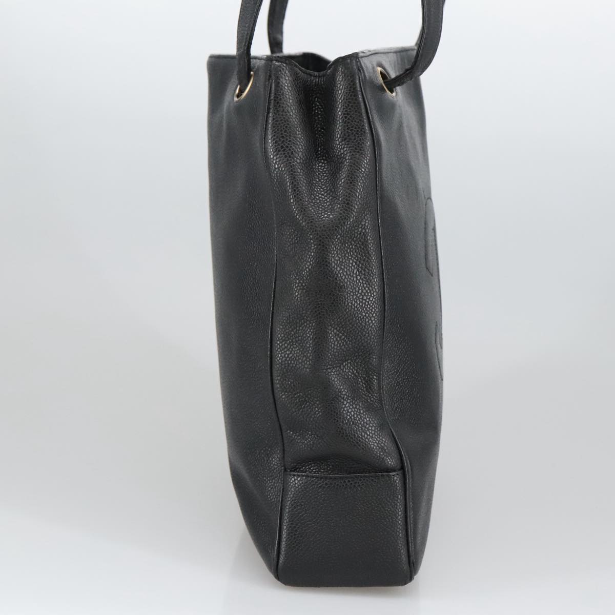 CHANEL COCO Mark Tote Bag Caviar Skin Black Gold CC bs20388