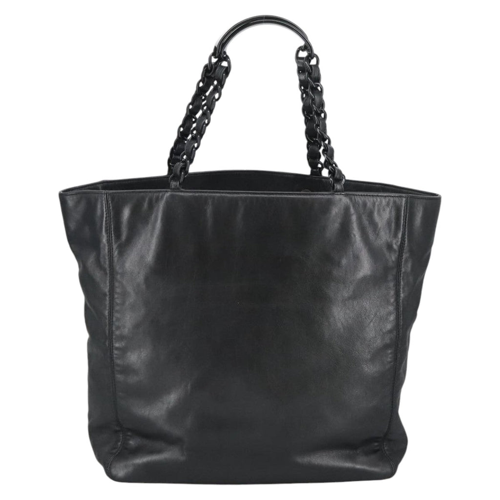 CHANEL COCO Mark Chain Tote Bag Lamb Skin Black CC bs20389