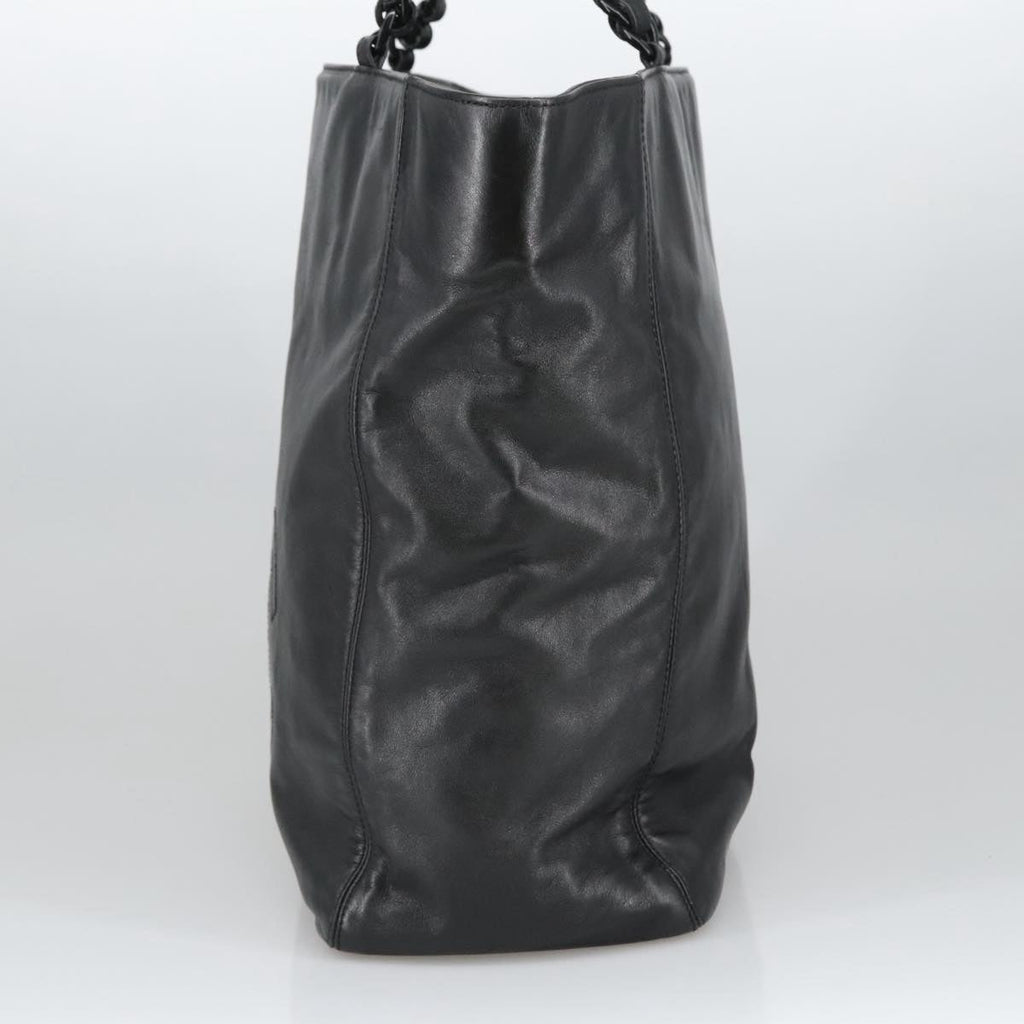 CHANEL COCO Mark Chain Tote Bag Lamb Skin Black CC bs20389