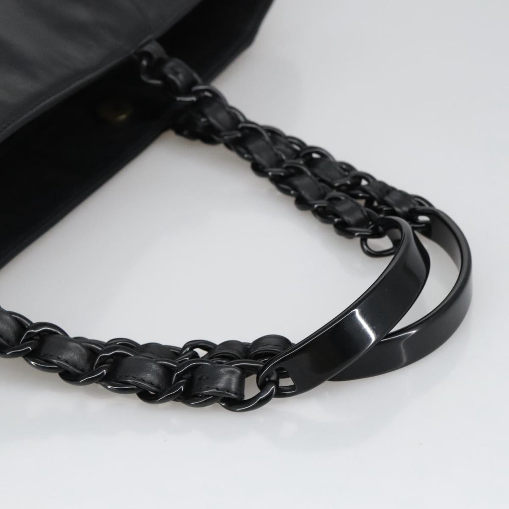 CHANEL COCO Mark Chain Tote Bag Lamb Skin Black CC bs20389