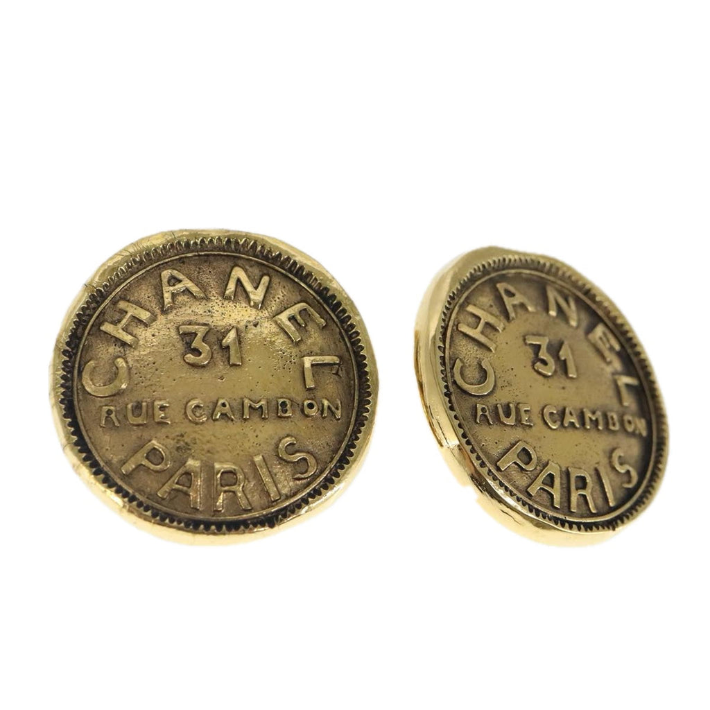 CHANEL Earring metal Gold CC bs20397