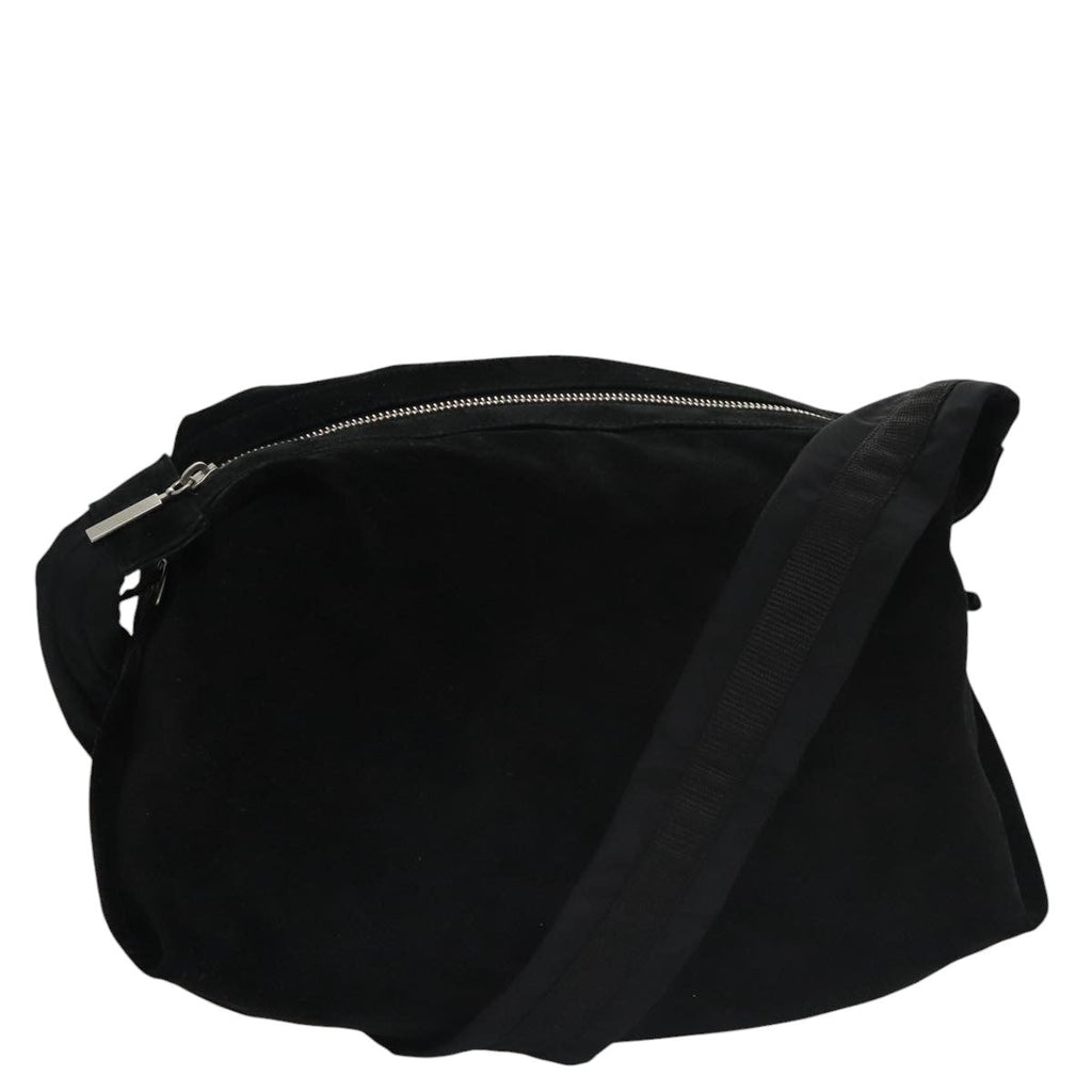 CHANEL Shoulder Bag Suede Black Silver CC bs20422