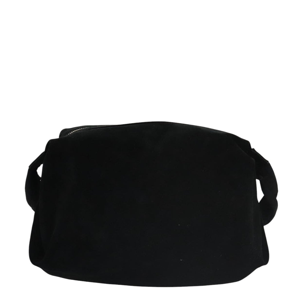CHANEL Shoulder Bag Suede Black Silver CC bs20422