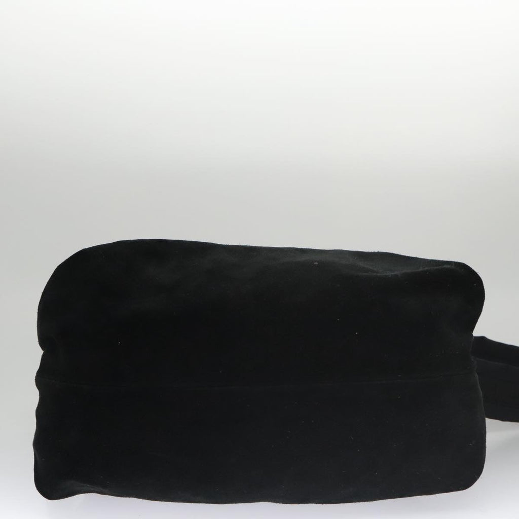 CHANEL Shoulder Bag Suede Black Silver CC bs20422