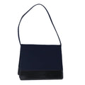 CHANEL Shoulder Bag Cotton Leather Navy Black CC bs20475