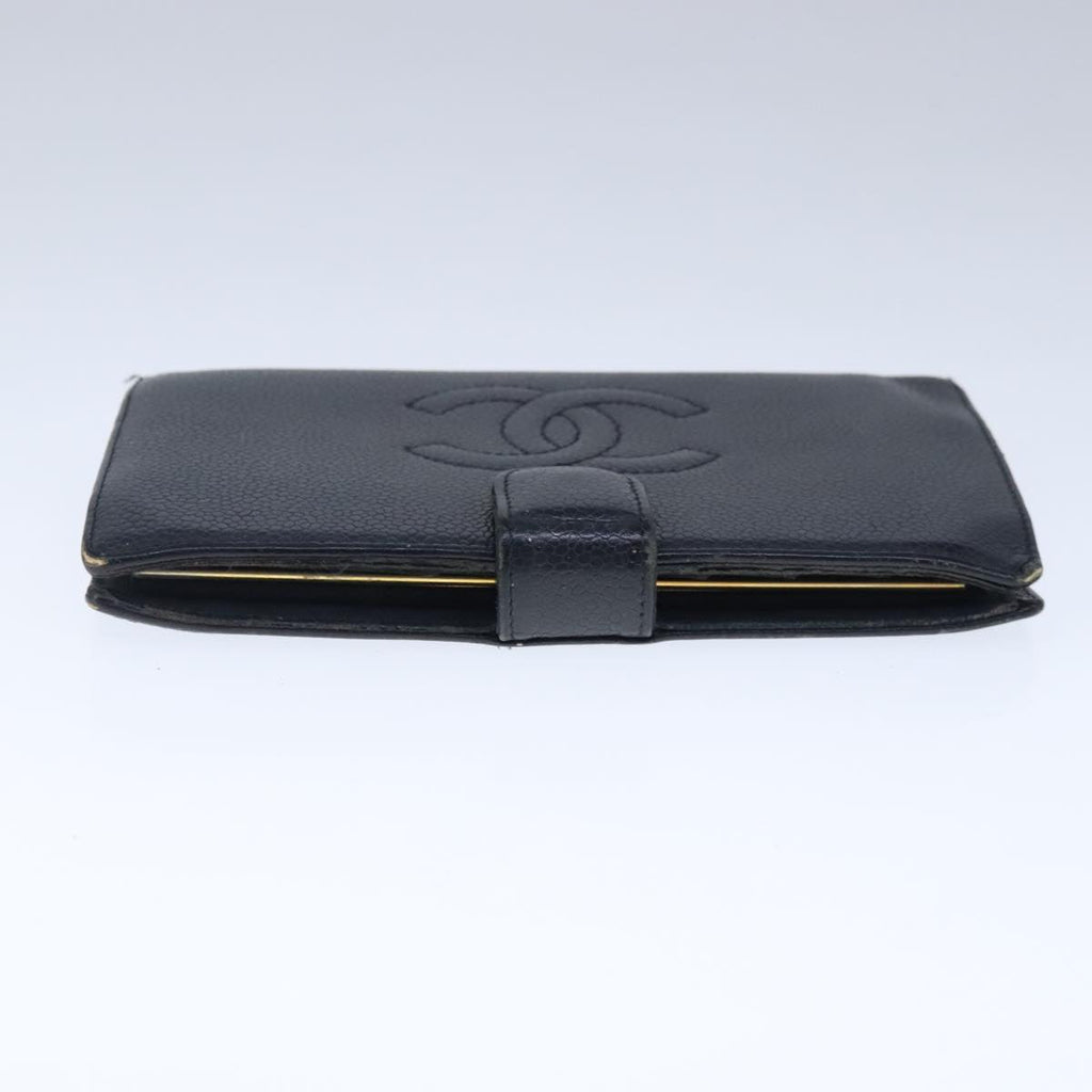 CHANEL Wallet Caviar Skin Black CC bs20517