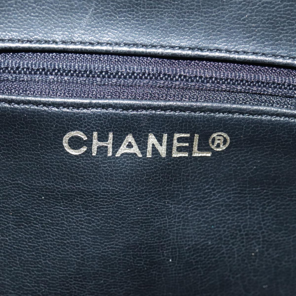 CHANEL Bicolore Chain Matelasse Shoulder Bag Lamb Skin Black CC bs20538