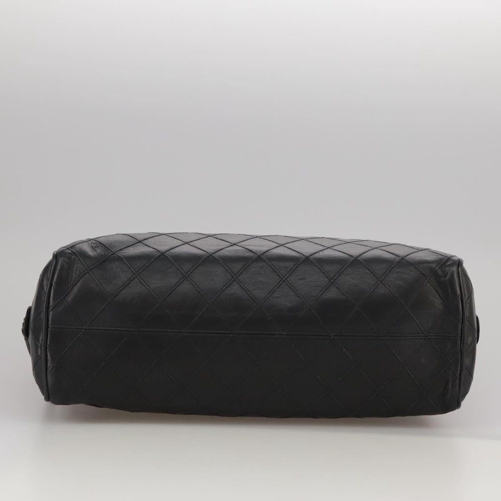 CHANEL Bicolore Chain Matelasse Shoulder Bag Lamb Skin Black CC bs20538