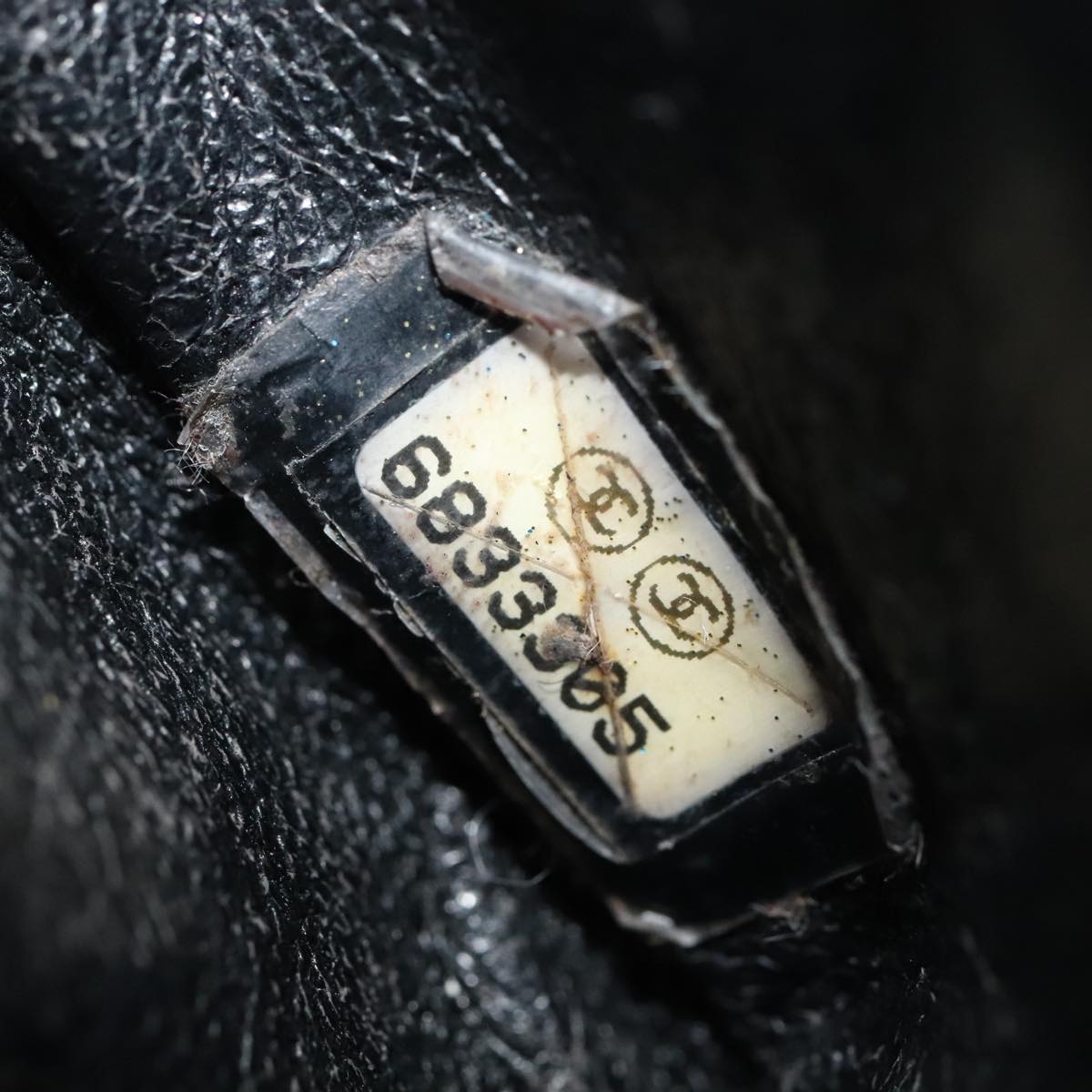 CHANEL Choco Bar Chain Hand Bag Cotton Black CC bs20540