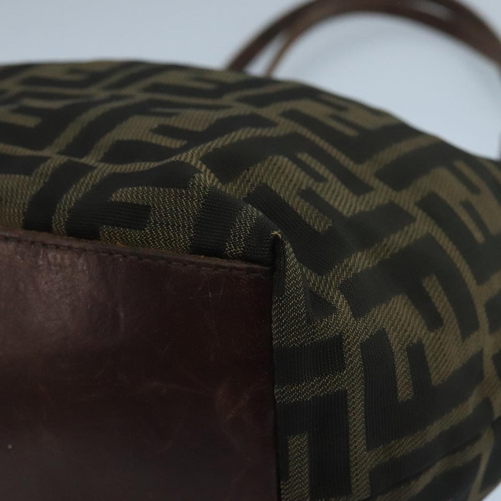 FENDI Zucca Canvas Tote Bag Brown Black bs20571