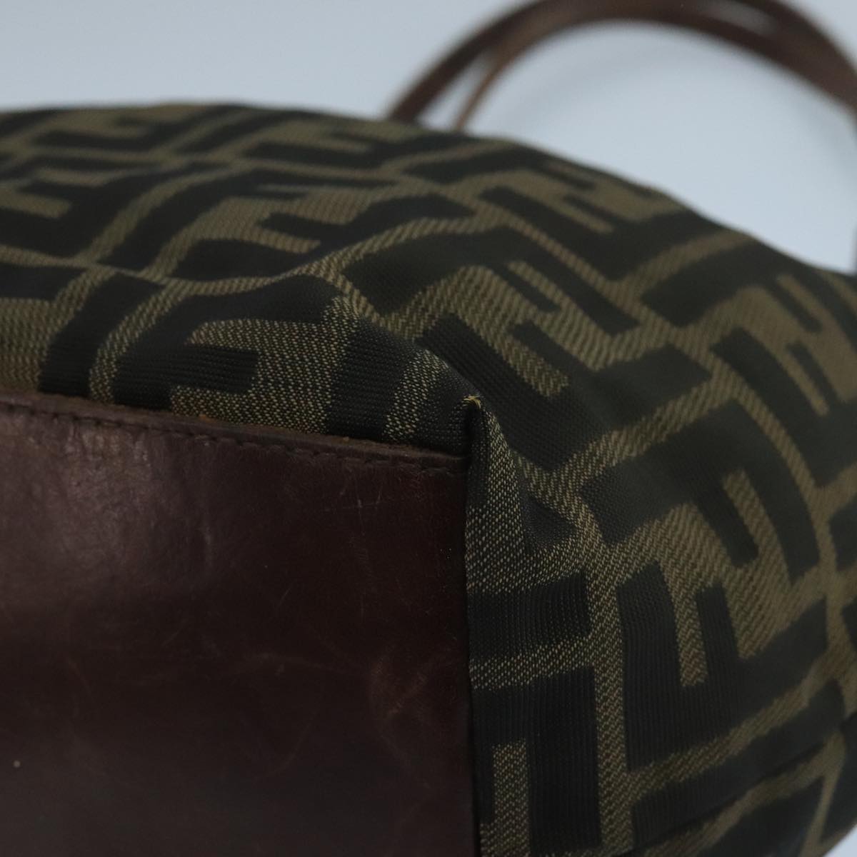 FENDI Zucca Canvas Tote Bag Brown Black bs20571